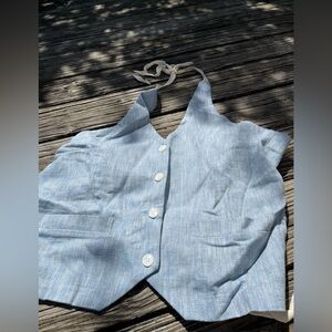 Light Blue Button-Up Vest, BLACK FUSCHIA SIZE F, LARGE, men’s